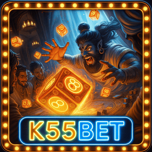 Imagem promocional da K55BET mostrando a plataforma e suas vantagens